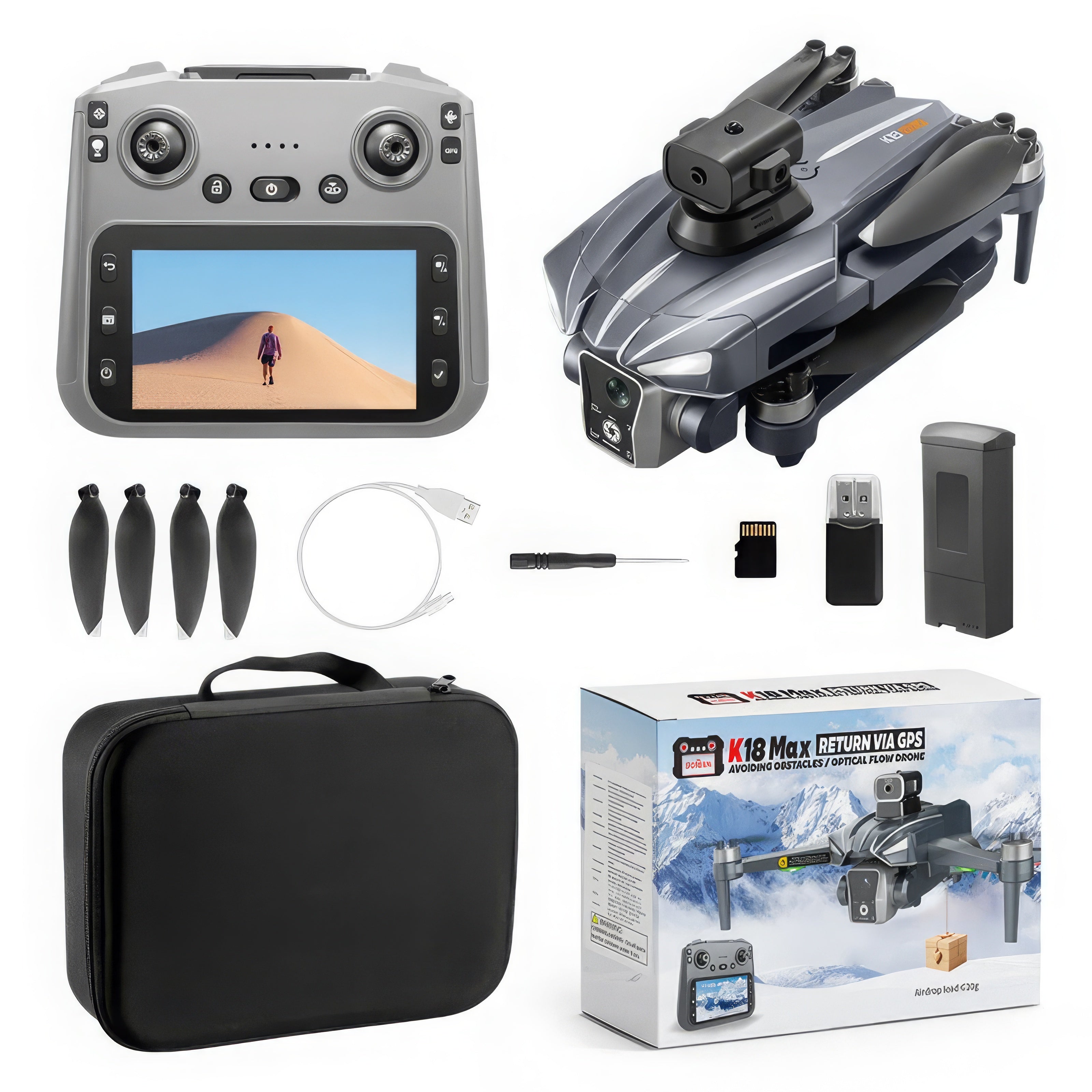 K18 Max RC Drone 8K GPS 5G Dual Camera Brushless Obstacle Avoid Foldable
