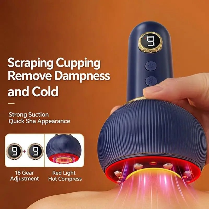USB Rechargeable Abdominal Massager 9 Levels For Hot Compress And Adjustable Guasha Cupping Intensity Arm And Leg Massage