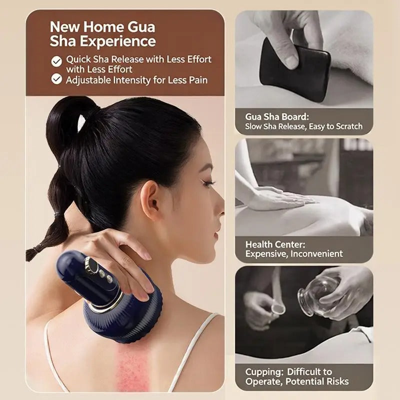 USB Rechargeable Abdominal Massager 9 Levels For Hot Compress And Adjustable Guasha Cupping Intensity Arm And Leg Massage