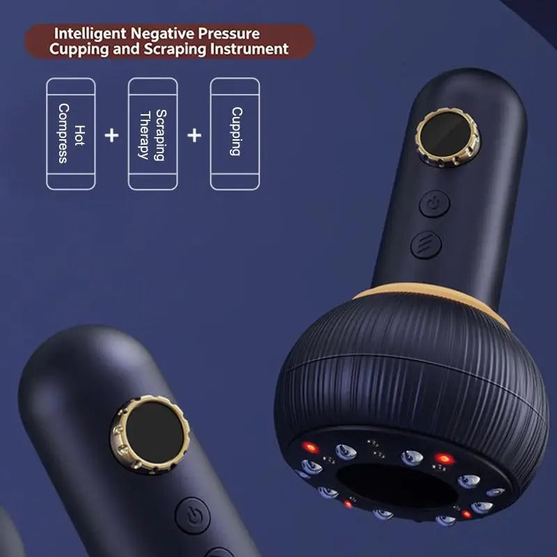 USB Rechargeable Abdominal Massager 9 Levels For Hot Compress And Adjustable Guasha Cupping Intensity Arm And Leg Massage