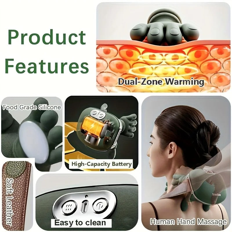 Neck Massager with Heat for Pain Relief deep Tissue,Shoulder & Back Massager,